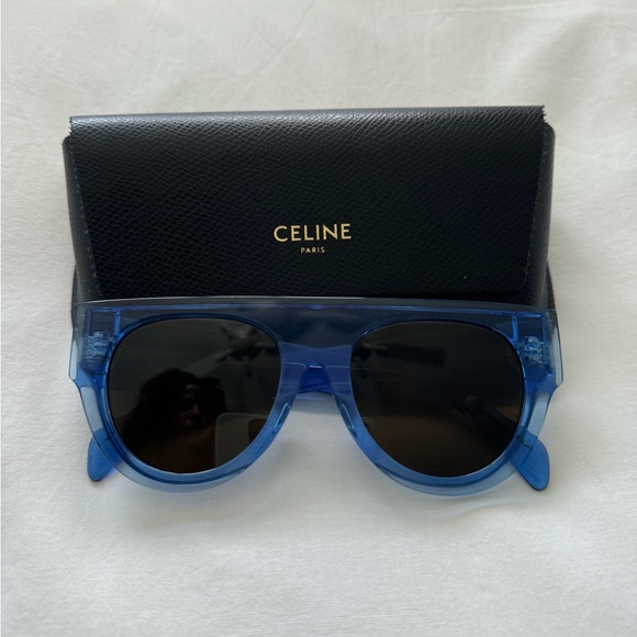 Celine Pilot Sunglasses CL400121 Light Blue/Transparent - Picture 2 of 10